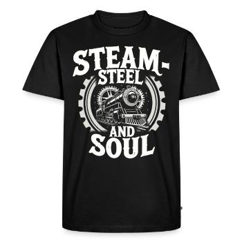 Railfan Passionné de train Amoureux des locomotives - T-shirt Premium bio Homme - noir - Devant - Nico (187cm)