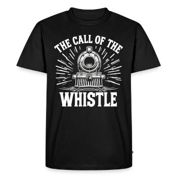 Railfan Passionné de train Amoureux des locomotives - T-shirt Premium bio Homme - noir - Devant - Nico (187cm)
