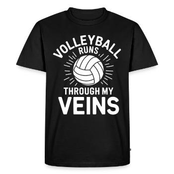 Volleyball Player And Fan Spike Serving - Men's Premium Organic T-Shirt - black - Front - Nico (187cm)