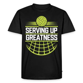 Volleyball Player And Fan Spike Serving - Men's Premium Organic T-Shirt - black - Front - Nico (187cm)