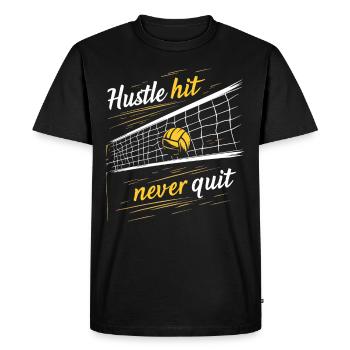 Volleyball Player And Fan Spike Serving - Men's Premium Organic T-Shirt - black - Front - Nico (187cm)