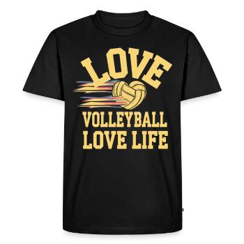 Volleyball Player And Fan Spike Serving - Men's Premium Organic T-Shirt - black - Front - Nico (187cm)