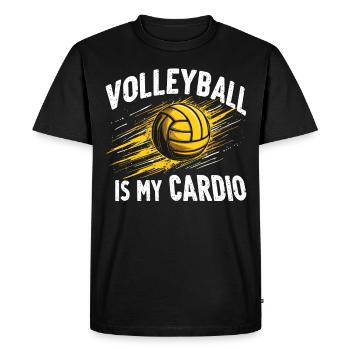 Volleyball Player And Fan Spike Serving - Men's Premium Organic T-Shirt - black - Front - Nico (187cm)