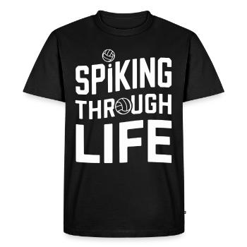 Volleyball Player And Fan Spike Serving - Men's Premium Organic T-Shirt - black - Front - Nico (187cm)