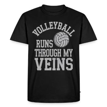 Volleyball Player And Fan Spike Serving - Men's Premium Organic T-Shirt - black - Front - Nico (187cm)