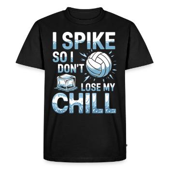 Volleyball Player And Fan Spike Serving - Men's Premium Organic T-Shirt - black - Front - Nico (187cm)