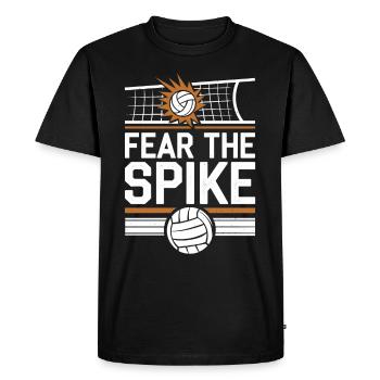 Volleyball Player And Fan Spike Serving - Men's Premium Organic T-Shirt - black - Front - Nico (187cm)