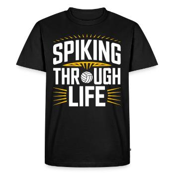 Volleyball Player And Fan Spike Serving - Men's Premium Organic T-Shirt - black - Front - Nico (187cm)
