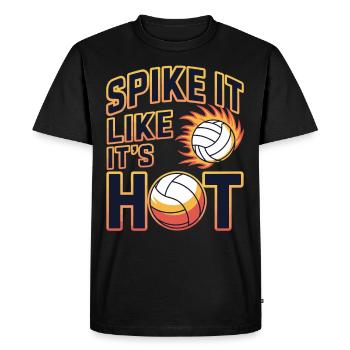 Volleyball Player And Fan Spike Serving - Men's Premium Organic T-Shirt - black - Front - Nico (187cm)