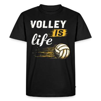 Volleyball Player And Fan Spike Serving - Men's Premium Organic T-Shirt - black - Front - Nico (187cm)