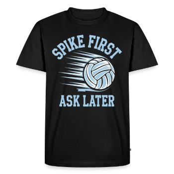 Volleyball Player And Fan Spike Serving - Men's Premium Organic T-Shirt - black - Front - Nico (187cm)