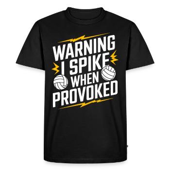 Volleyball Player And Fan Spike Serving - Men's Premium Organic T-Shirt - black - Front - Nico (187cm)