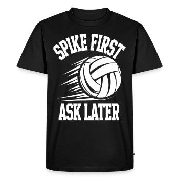 Joueur De Volley-ball Et Fan Spike Service - T-shirt Premium bio Homme - noir - Devant - Nico (187cm)