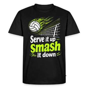 Joueur De Volley-ball Et Fan Spike Service - T-shirt Premium bio Homme - noir - Devant - Nico (187cm)