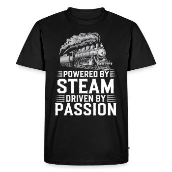 Railfan Passionné de train Amoureux des locomotives - T-shirt Premium bio Homme - noir - Devant - Nico (187cm)