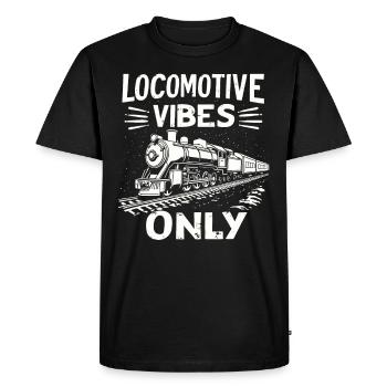 Railfan Passionné de train Amoureux des locomotives - T-shirt Premium bio Homme - noir - Devant - Nico (187cm)