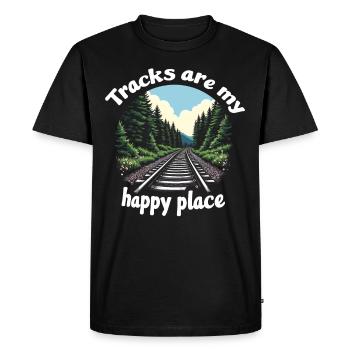 Railfan Passionné de train Amoureux des locomotives - T-shirt Premium bio Homme - noir - Devant - Nico (187cm)