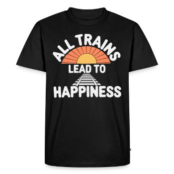 Railfan Passionné de train Amoureux des locomotives - T-shirt Premium bio Homme - noir - Devant - Nico (187cm)