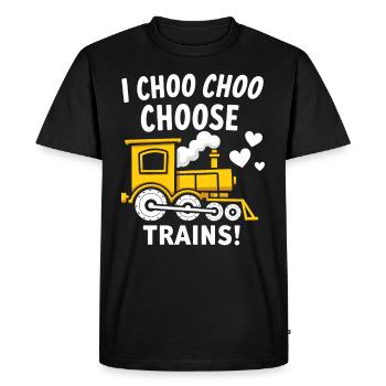 Railfan Passionné de train Amoureux des locomotives - T-shirt Premium bio Homme - noir - Devant - Nico (187cm)