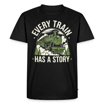 Railfan Passionné de train Amoureux des locomotives - T-shirt Premium bio Homme - noir - Devant - Nico (187cm)