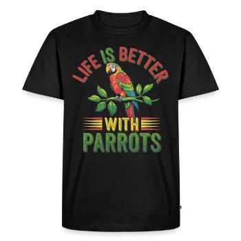 Propriétaire de perroquet Parrot Life et exotique - T-shirt Premium bio Homme - noir - Devant - Nico (187cm)