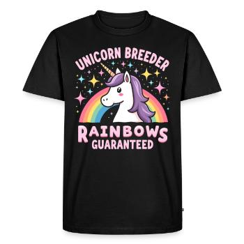 Licorne, éleveur, drôle, créature magique et - T-shirt Premium bio Homme - noir - Devant - Nico (187cm)