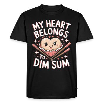Les amateurs de dim-sum de la cuisine chinoise et des quenelles - T-shirt Premium bio Homme - noir - Devant - Nico (187cm)