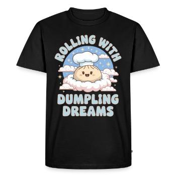 Les amateurs de dim-sum de la cuisine chinoise et des quenelles - T-shirt Premium bio Homme - noir - Devant - Nico (187cm)