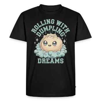 Les amateurs de dim-sum de la cuisine chinoise et des quenelles - T-shirt Premium bio Homme - noir - Devant - Nico (187cm)