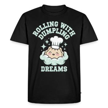 Les amateurs de dim-sum de la cuisine chinoise et des quenelles - T-shirt Premium bio Homme - noir - Devant - Nico (187cm)