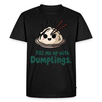 Les amateurs de dim-sum de la cuisine chinoise et des quenelles - T-shirt Premium bio Homme - noir - Devant - Nico (187cm)