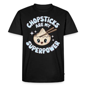 Les amateurs de dim-sum de la cuisine chinoise et des quenelles - T-shirt Premium bio Homme - noir - Devant - Nico (187cm)