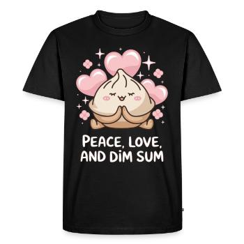 Les amateurs de dim-sum de la cuisine chinoise et des quenelles - T-shirt Premium bio Homme - noir - Devant - Nico (187cm)