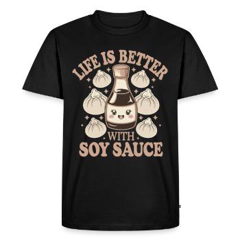 Les amateurs de dim-sum de la cuisine chinoise et des quenelles - T-shirt Premium bio Homme - noir - Devant - Nico (187cm)