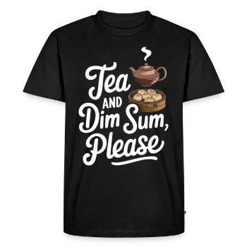 Les amateurs de dim-sum de la cuisine chinoise et des quenelles - T-shirt Premium bio Homme - noir - Devant - Nico (187cm)