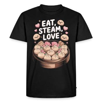 Les amateurs de dim-sum de la cuisine chinoise et des quenelles - T-shirt Premium bio Homme - noir - Devant - Nico (187cm)