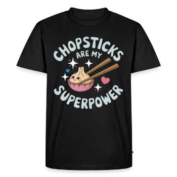 Les amateurs de dim-sum de la cuisine chinoise et des quenelles - T-shirt Premium bio Homme - noir - Devant - Nico (187cm)
