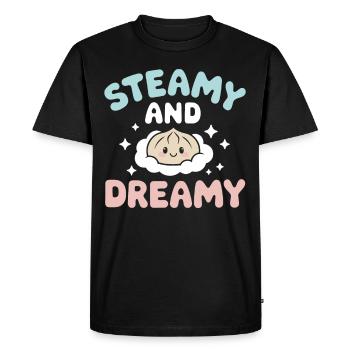Les amateurs de dim-sum de la cuisine chinoise et des quenelles - T-shirt Premium bio Homme - noir - Devant - Nico (187cm)