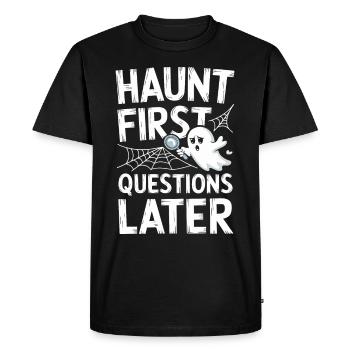 Paranormal Comedy Funny Ghost Humor Lighthearted - Men's Premium Organic T-Shirt - black - Front - Nico (187cm)