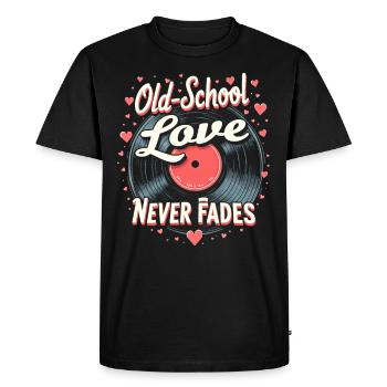 Romantique Nostalgie Vintage Romance Amour classique - T-shirt Premium bio Homme - noir - Devant - Nico (187cm)