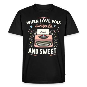Romantique Nostalgie Vintage Romance Amour classique - T-shirt Premium bio Homme - noir - Devant - Nico (187cm)
