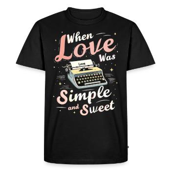 Romantique Nostalgie Vintage Romance Classique Amour - T-shirt Premium bio Homme - noir - Devant - Nico (187cm)