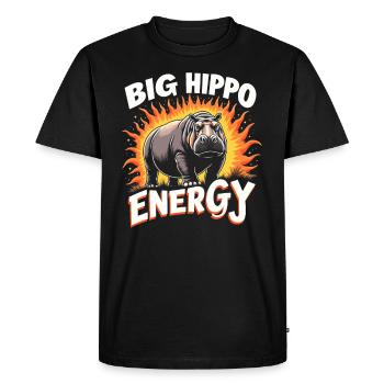 Humour hippopotame, citations sarcastiques, drôle - T-shirt Premium bio Homme - noir - Devant - Nico (187cm)