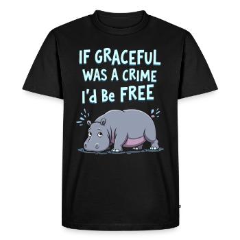 Hippopotame Humour, Citations sarcastiques, Drôle - T-shirt Premium bio Homme - noir - Devant - Nico (187cm)