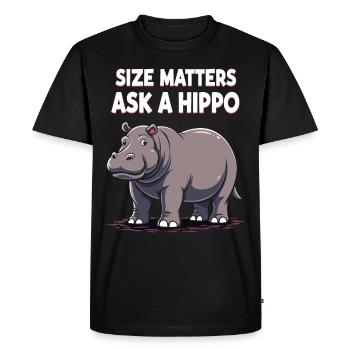 Humour hippopotame, citations sarcastiques, drôle - T-shirt Premium bio Homme - noir - Devant - Nico (187cm)