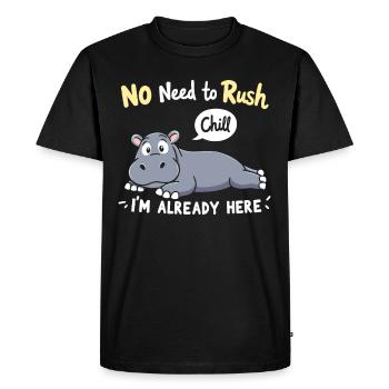 Hippopotame Humour, Citations sarcastiques, Drôle - T-shirt Premium bio Homme - noir - Devant - Nico (187cm)
