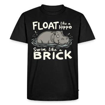 Hippopotame Humour, Citations sarcastiques, Drôle - T-shirt Premium bio Homme - noir - Devant - Nico (187cm)