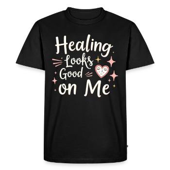 Autonomisation de la séparation, amour de soi, nouveaux départs - T-shirt Premium bio Homme - noir - Devant - Nico (187cm)