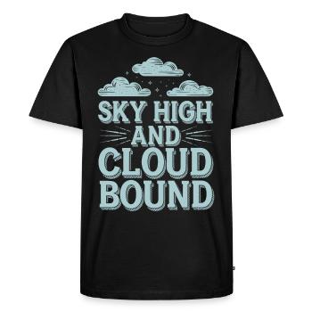 Vue sur les nuages, ciel relaxant, rêveur - T-shirt Premium bio Homme - noir - Devant - Nico (187cm)