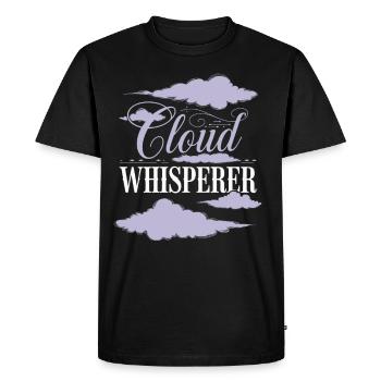 Vue nuageuse, Ciel relaxant, Rêveur - T-shirt Premium bio Homme - noir - Devant - Nico (187cm)